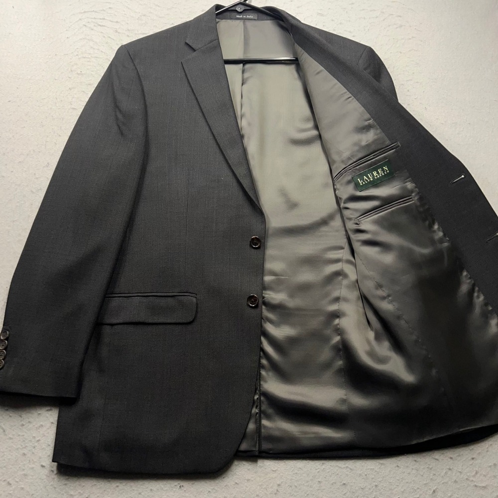 Lauren Ralph Lauren Mens 40R Blazer Charcoal Grey Two Button Sport Coat 1764